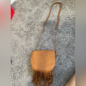 Brown Fringe Crossbody Bag